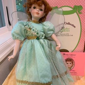 Paradise Galleries Porcelain Doll- Shannon the Shamrock Fairy